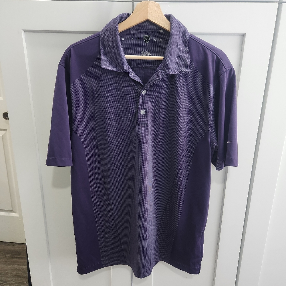 Nike Golf Dri Fit Purple Polo Shirt Medium